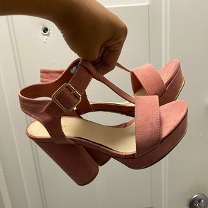 pink chunky heel 7.5